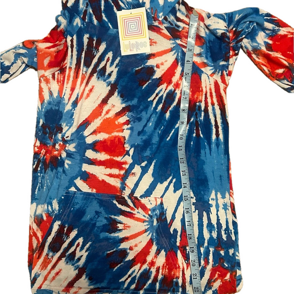 - LularoeTie-Dye Hoodie in Red, White, and Blue - Picture 4 of 11